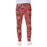 Armistice Day Poppy Pattern Print Scuba Joggers