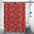Armistice Day Poppy Pattern Print Shower Curtain