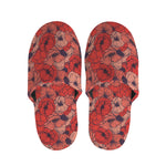 Armistice Day Poppy Pattern Print Slippers