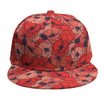 Armistice Day Poppy Pattern Print Snapback Cap