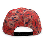 Armistice Day Poppy Pattern Print Snapback Cap
