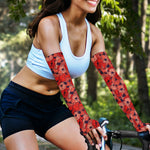 Armistice Day Poppy Pattern Print Sun Protection Arm Sleeves