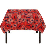Armistice Day Poppy Pattern Print Tablecloth