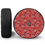 Armistice Day Poppy Pattern Print Tire Cover With Camera Hole