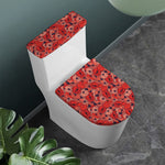 Armistice Day Poppy Pattern Print Toilet Lid And Tank Cover Set