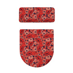 Armistice Day Poppy Pattern Print Toilet Lid And Tank Cover Set