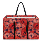 Armistice Day Poppy Pattern Print Utility Tote Bag