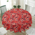 Armistice Day Poppy Pattern Print Waterproof Round Tablecloth