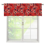 Armistice Day Poppy Pattern Print Window Valance