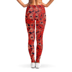 Armistice Day Poppy Pattern Print Women's Leggings