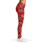 Armistice Day Poppy Pattern Print Women's Leggings