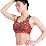 Armistice Day Poppy Pattern Print Women's Sports Bra