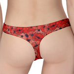 Armistice Day Poppy Pattern Print Women's Thong