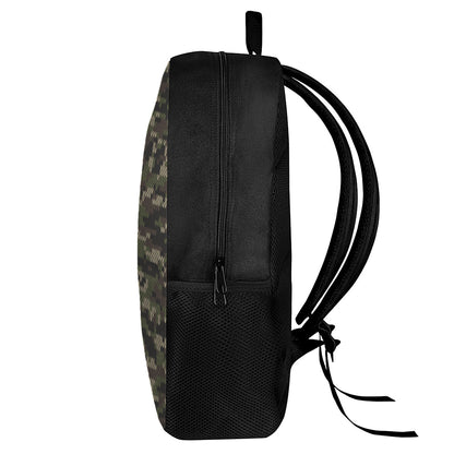 Army Camouflage Knitted Pattern Print 17 Inch Backpack
