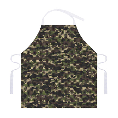 Army Camouflage Knitted Pattern Print Adjustable Apron