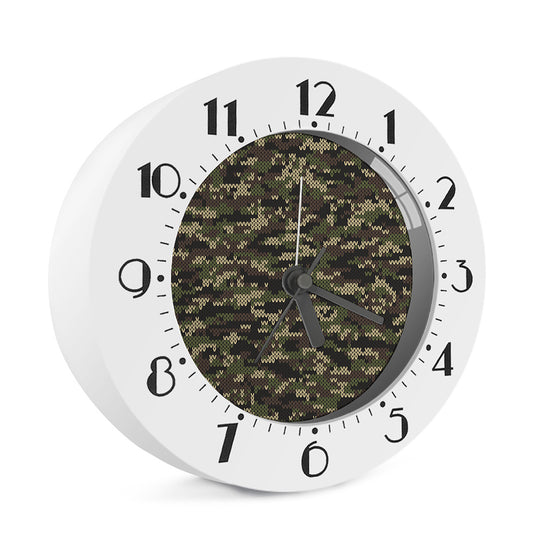 Army Camouflage Knitted Pattern Print Alarm Clock