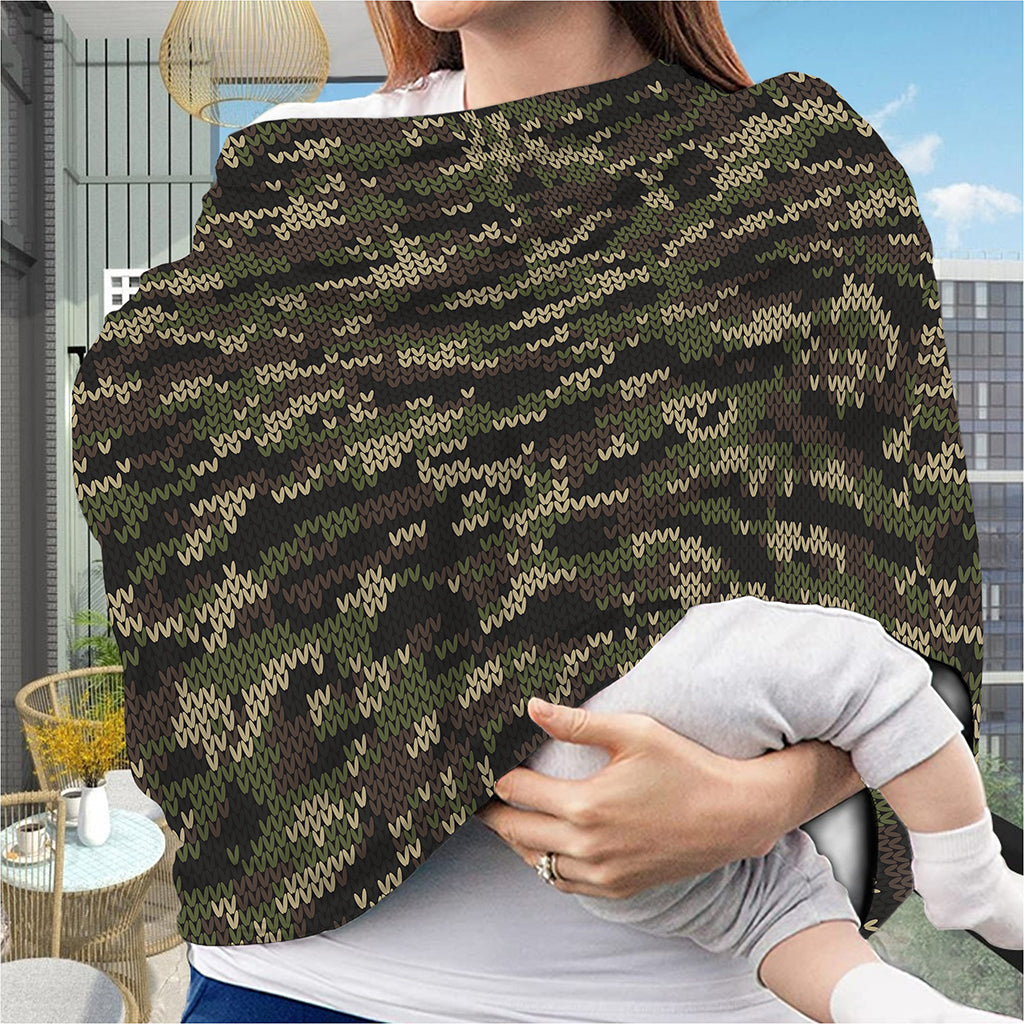 Army Camouflage Knitted Pattern Print Baby Seat Cover