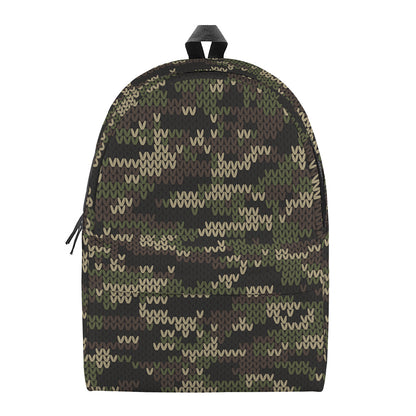 Army Camouflage Knitted Pattern Print Backpack