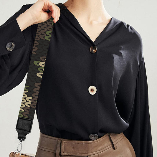 Army Camouflage Knitted Pattern Print Bag Strap