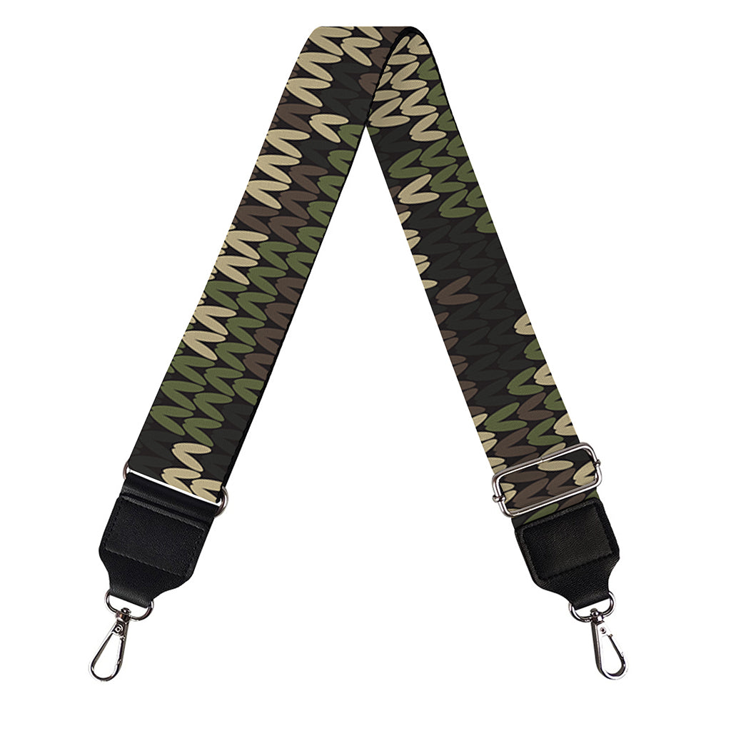 Army Camouflage Knitted Pattern Print Bag Strap