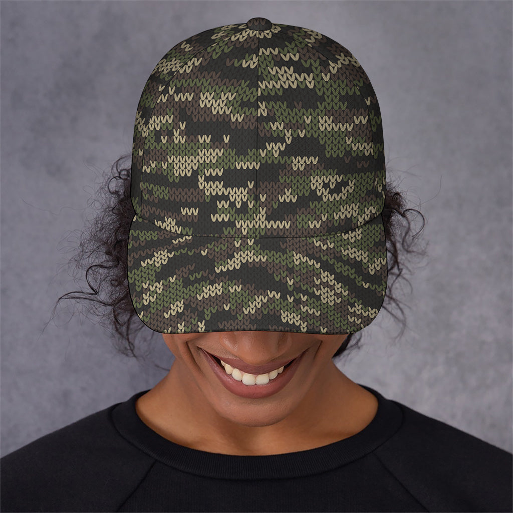 Army Camouflage Knitted Pattern Print Baseball Cap