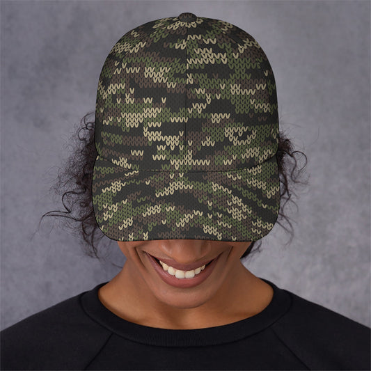 Army Camouflage Knitted Pattern Print Baseball Cap
