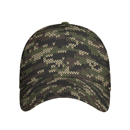 Army Camouflage Knitted Pattern Print Baseball Cap