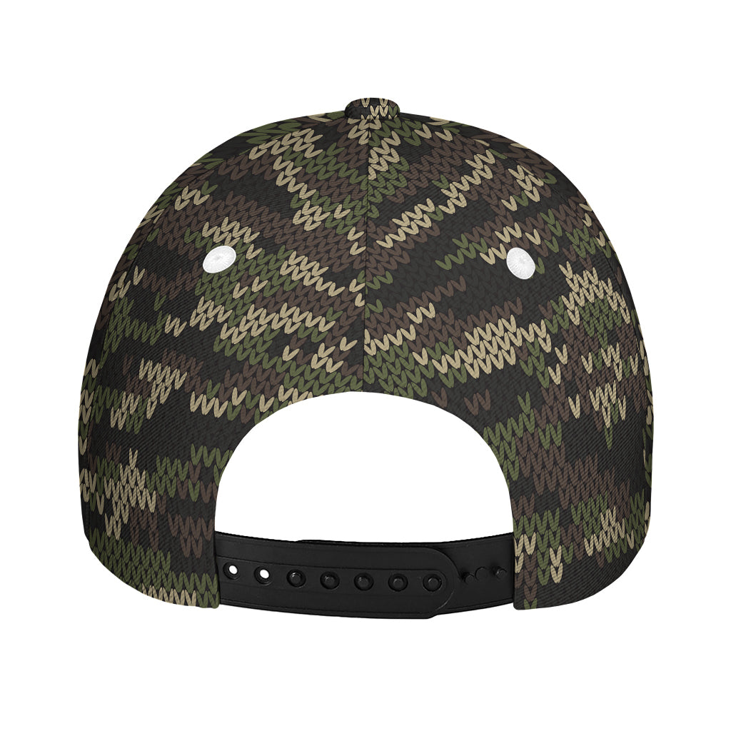 Army Camouflage Knitted Pattern Print Baseball Cap