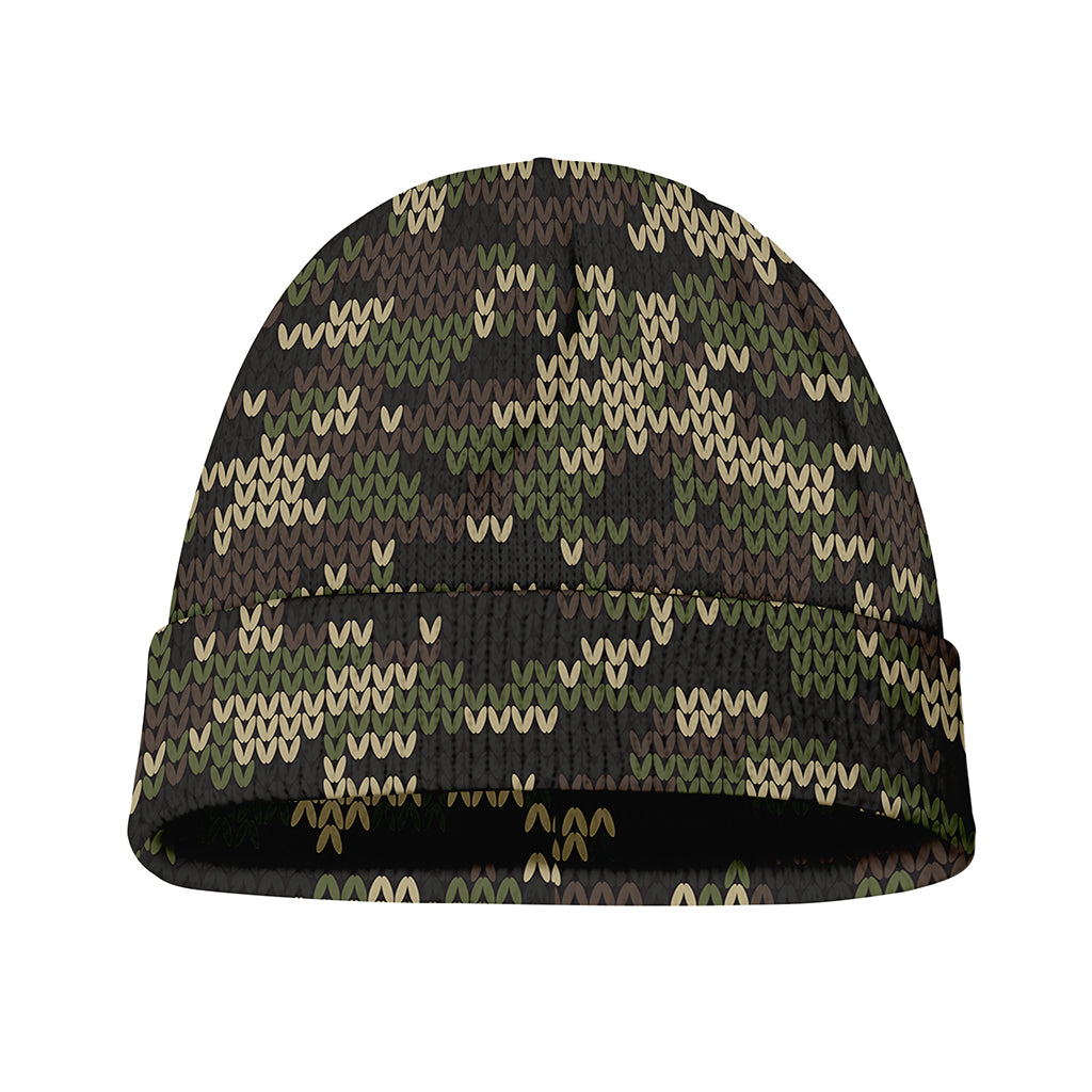 Army Camouflage Knitted Pattern Print Beanie