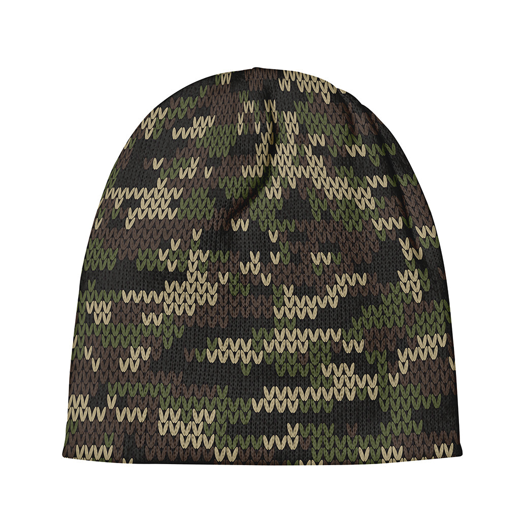 Army Camouflage Knitted Pattern Print Beanie