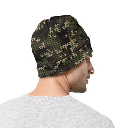 Army Camouflage Knitted Pattern Print Beanie
