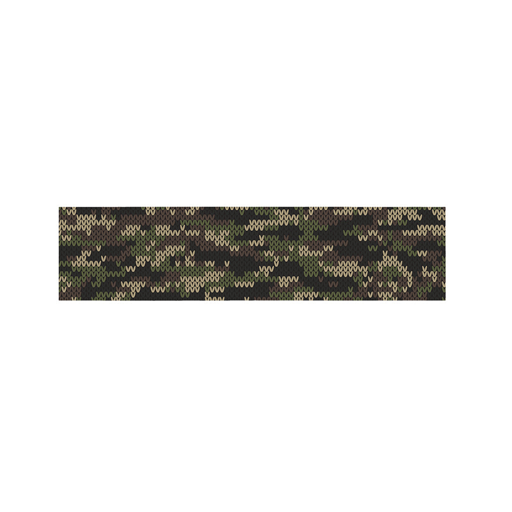 Army Camouflage Knitted Pattern Print Bed Runner