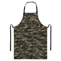 Army Camouflage Knitted Pattern Print Bib Apron With Pocket