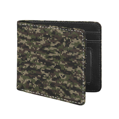 Army Camouflage Knitted Pattern Print Bifold Wallet