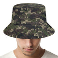 Army Camouflage Knitted Pattern Print Bucket Hat