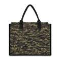 Army Camouflage Knitted Pattern Print Canvas Tote Bag