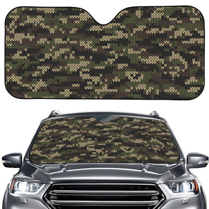 Army Camouflage Knitted Pattern Print Car Windshield Sun Shade