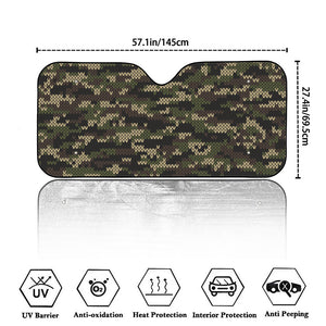 Army Camouflage Knitted Pattern Print Car Windshield Sun Shade