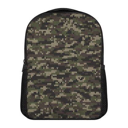 Army Camouflage Knitted Pattern Print Casual Backpack