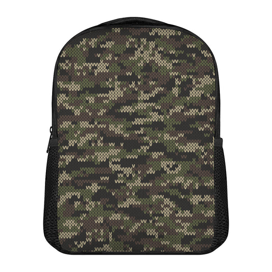 Army Camouflage Knitted Pattern Print Casual Backpack