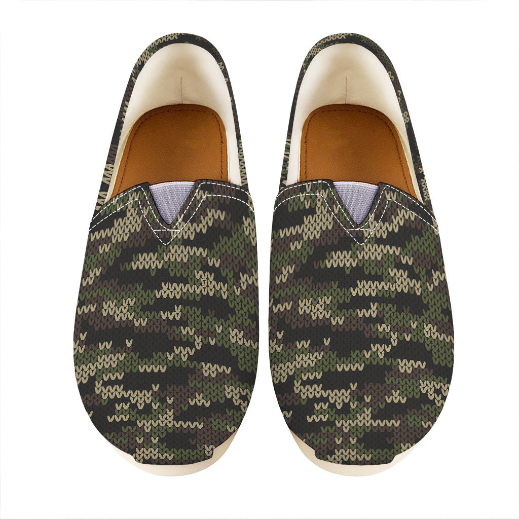 Army Camouflage Knitted Pattern Print Casual Shoes