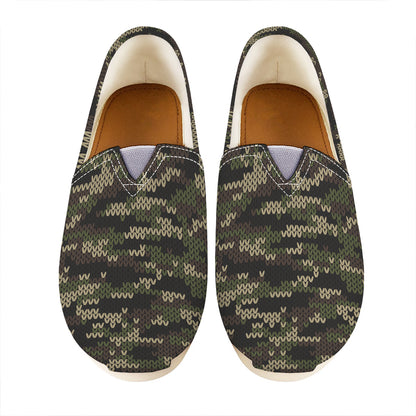 Army Camouflage Knitted Pattern Print Casual Shoes