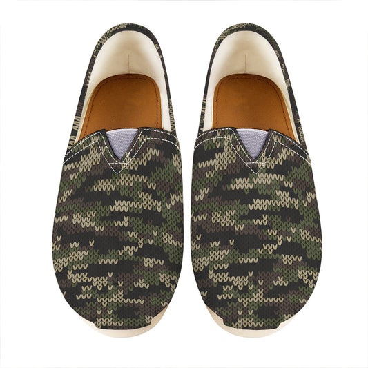 Army Camouflage Knitted Pattern Print Casual Shoes