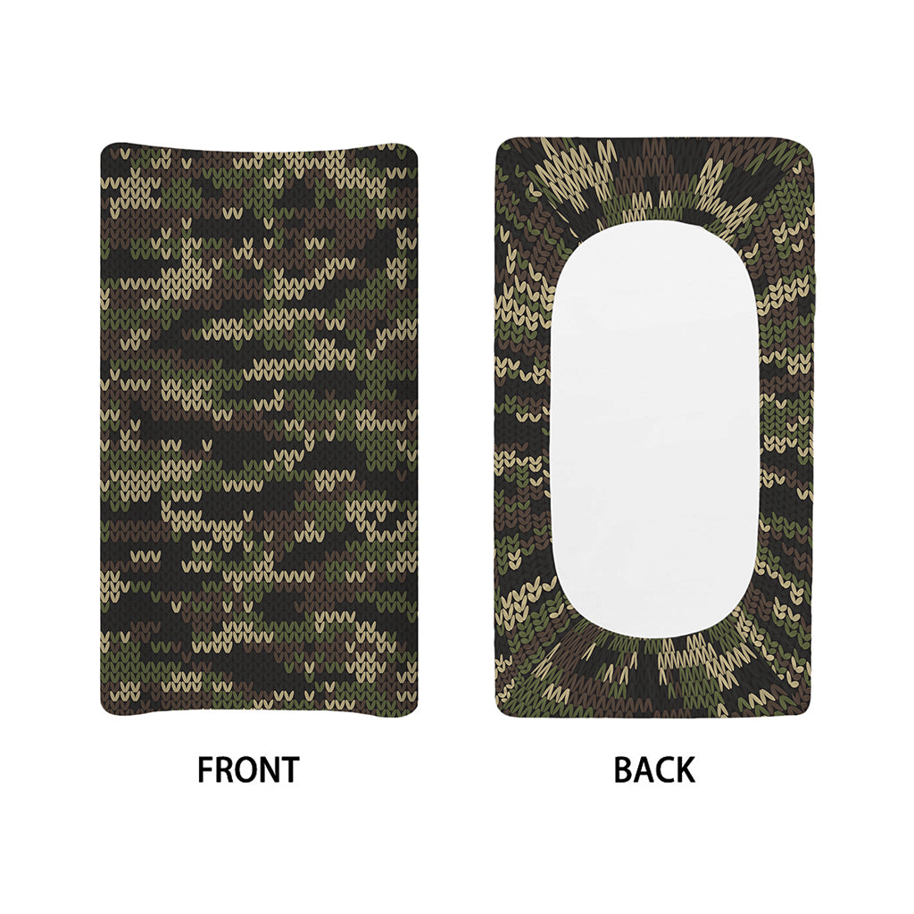 Army Camouflage Knitted Pattern Print Changing Pad Cover