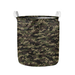 Army Camouflage Knitted Pattern Print Collapsible Laundry Basket