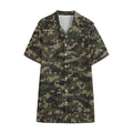 Army Camouflage Knitted Pattern Print Cotton Hawaiian Shirt