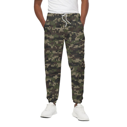 Army Camouflage Knitted Pattern Print Cotton Pants