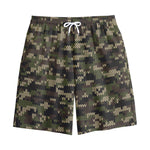Army Camouflage Knitted Pattern Print Cotton Shorts