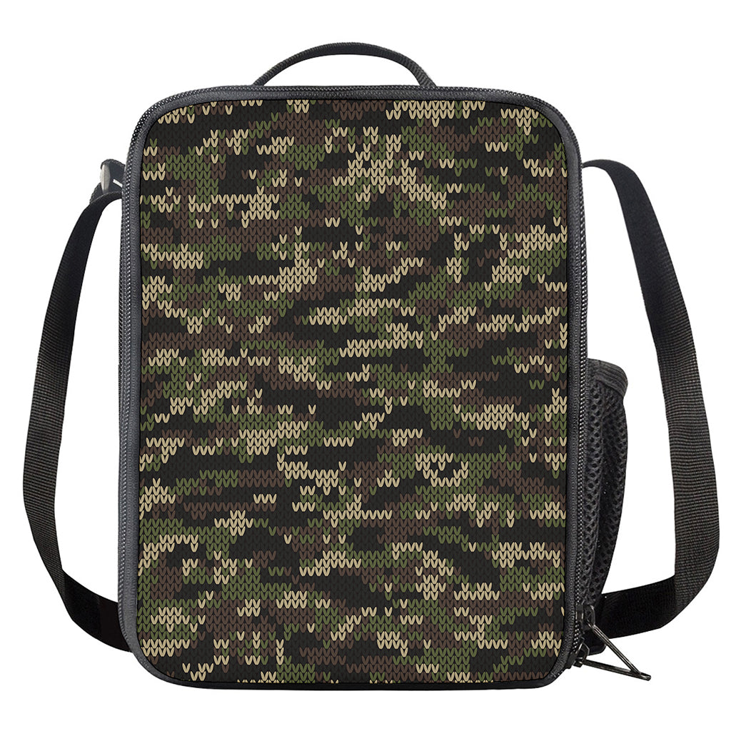 Army Camouflage Knitted Pattern Print Crossbody Lunch Bag