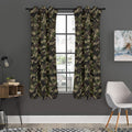 Army Camouflage Knitted Pattern Print Grommet Curtain Panels